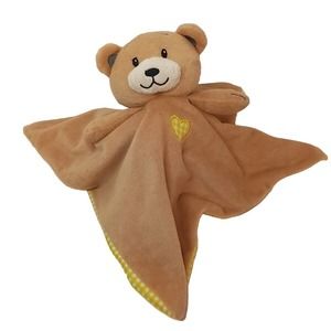 Little‎ Tiger Teddy Bear Lovey Baby Security Blanket Yellow Gingham Plush Animal